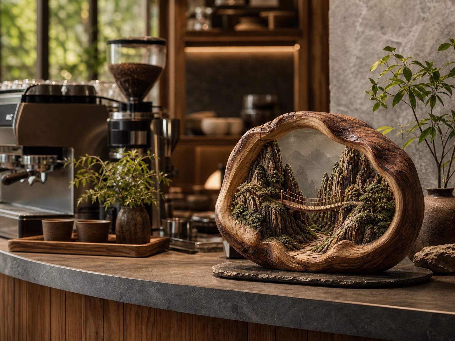 Concept decor gỗ trong quán cafe